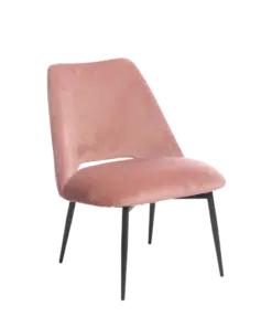 כורסא מעוצבת בבד קטיפה ורוד עתיק