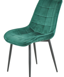 כסא פינת אוכל בבד קטיפה מפנק בצבע ירוק