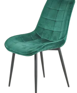 כסא פינת אוכל בבד קטיפה מפנק בצבע ירוק
