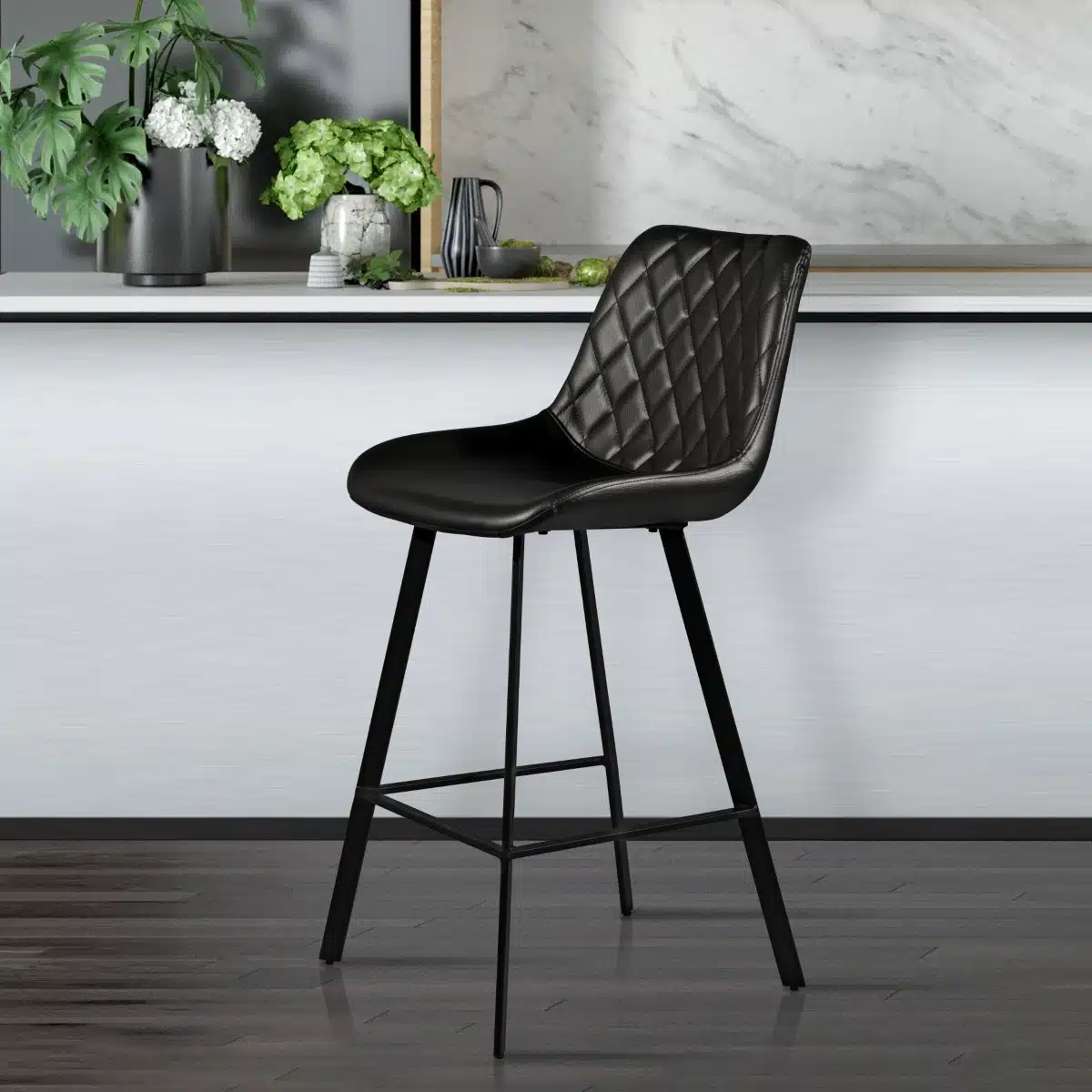 כסאות בר דמוי עור שחורים - כסאות בר שחורים דמוי עור - כל הרהיטים סטייל מאסטר רהיטים - רהיטים איכותיים לבית ולמשרד