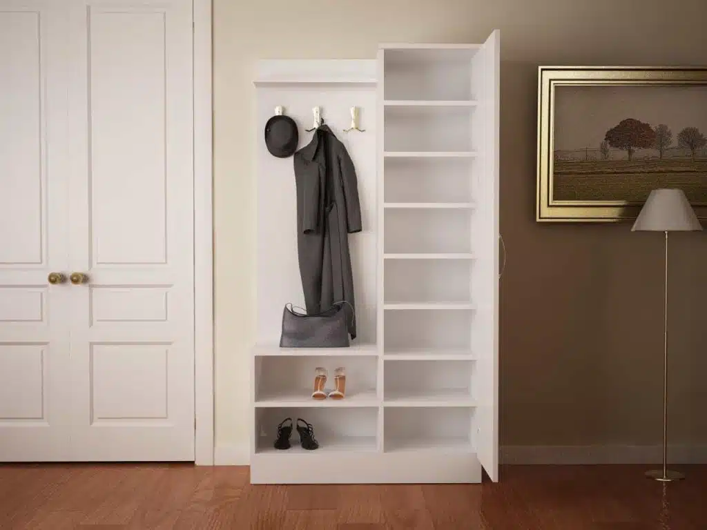 ארון מדפים לבן - ארון כניסה לבית או לחדר שינה - רהיטים מעוצבים לבית ולמשרד - איכות פרימיום | סטייל מאסטר רהיטים