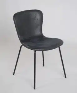 כסאות לפינת אוכל מעוצבים בדמוי עור שחור דגם ריאל