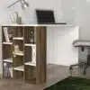 שולחן מחשב משולב עם כוורת ספרים