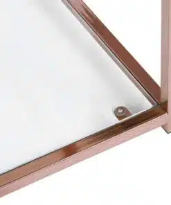 Alternative view of שולחן מרובע מוזהב לסלון מזכוכית
