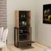 ארון מדפים משולב עץ ומתכת