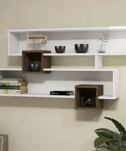 מדף כורת מעוצב לתלייה בצבע לבן