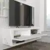 מזנון צף לטלוויזיה בצבע לבן     
