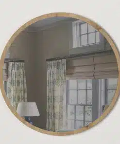 Alternative view of מראה עגולה בגוון עץ טבעי קוטר 60 ס"מ