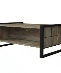 Alternative view of שולחן קפה לסלון בצבע אגוז משולב עם מתכת שחורה