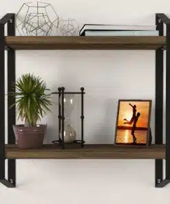 מדף מעוצב משולב מתכת ועץ