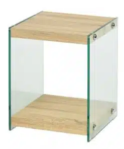 Alternative view of שולחן צד לסלון מזכוכית ועץ