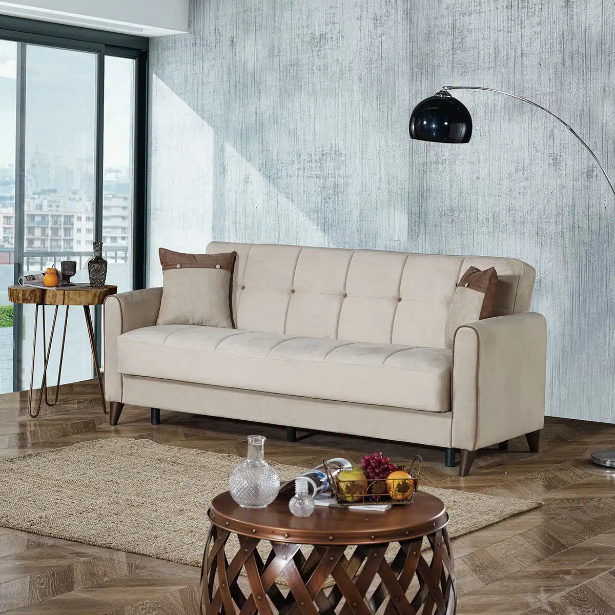 ספה נפתחת מעוצבת - ספה נפתחת עם ארגז מצעים - כל הרהיטים סטייל מאסטר רהיטים - רהיטים איכותיים לבית ולמשרד