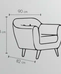 Alternative view of כורסא מעוצבת בבד אפור