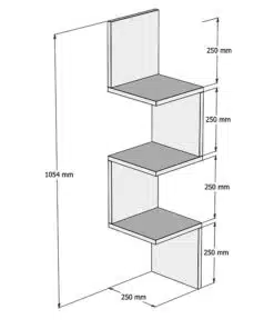 Alternative view of מדף פינתי מעוצב בצבע אגוז