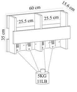 Alternative view of מתלה קיר למעילים או למגבות משולב עם מדף