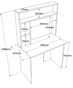 Alternative view of שולחן כתיבה עם מדפים