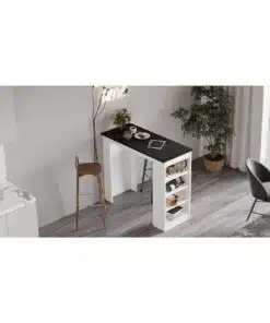 Alternative view of שולחן בר מלבני למטבח שחור משולב עם לבן