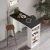 שולחן בר מלבני למטבח שחור משולב עם לבן