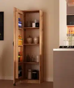 ארון שירות למטבח בצבע עץ