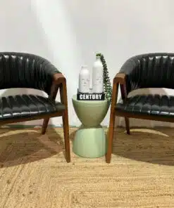 Alternative view of כיסא המתנה מעוצבים מעץ מלא ודמוי עור שחור