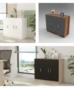 ארון אחסון נמוך עם מדפים