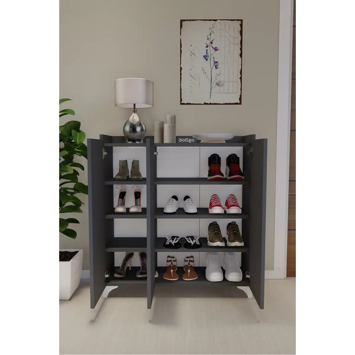 ארון מדפים נעליים - ארונית אחסון אמבטיה אפור - ארונות שירות סטייל מאסטר רהיטים - רהיטים איכותיים לבית ולמשרד