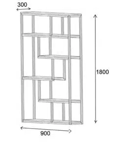 ארון ספרייה רוחב 90