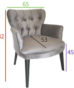 כורסא מעוצבת בזול בד קטיפה אפור