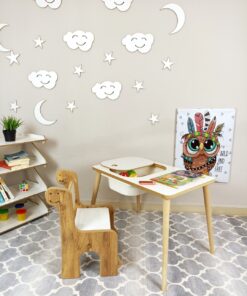 שולחן יצירה עם אחסון לחדר ילדים