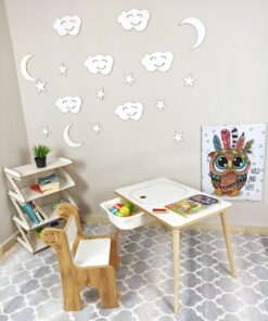 שולחן יצירה עם אחסון לילדים עם כסא