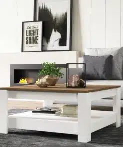 שולחן סלון מרובע מעץ במבצע