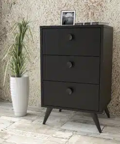 שידת מגירות אחסון בצבע שחור