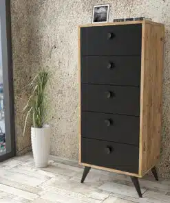 שידת מגירות צרה וגבוהה רוחב 49 סמ