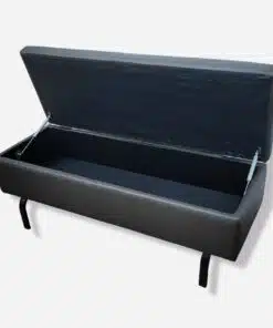 הדום אחסון מרופד דמוי עור בצבע שחור