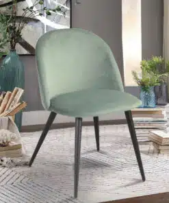 כסא לפינת אוכל ירוק קטיפה