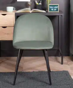 כסאות פינת אוכל קטיפה ירוק