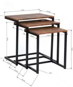 סט שולחנות צד לסלון ממתכת