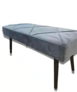 ספסל מרופד קטיפה אפור