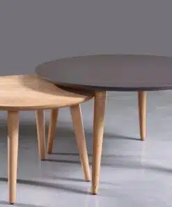 שולחן לסלון עגול בצבע אפור