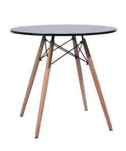 שולחן עגול בצבע שחור לפינת אוכל