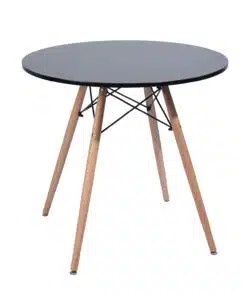 שולחן שחור למטבח עגול