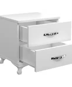 שידת לילה בצבע לבן עם מגירות