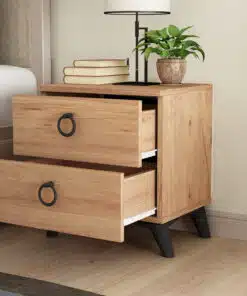 שידת צד עם מגירות מעץ