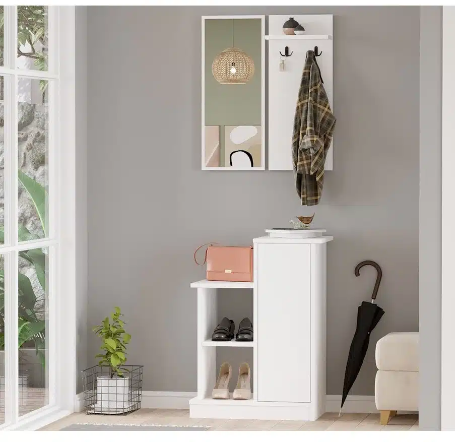 ארונית נעליים לבנה - ארונית מדפים בצבע לבן - ארון משרדי סטייל מאסטר רהיטים - רהיטים איכותיים לבית ולמשרד ארונית נעליים לבנה