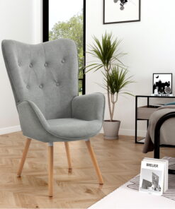 כורסא מעוצבת בבד אפור
