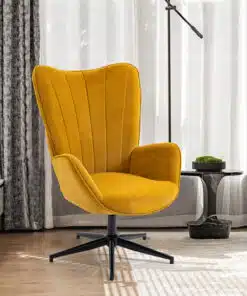 כורסא מעוצבת בצבע חרדל