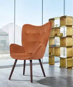 כורסא מעוצבת רגלי עץ