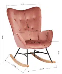Alternative view of כורסת נדנדה מרופדת בבד ורוד עתיק