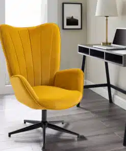 כורסת טלוויזיה מעוצבת בד חרדל