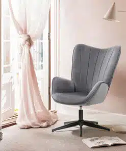 כורסת יחיד בד קטיפה אפור